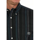 Men's Cinch Vintage Striped Print Button-Down Western Shirt MTW1242005 - Crazy House Western Wear