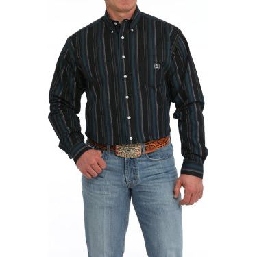 Men's Cinch Vintage Striped Print Button-Down Western Shirt MTW1242005 - Crazy House Western Wear