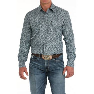 Men's Cinch Modern Fit Geometric Print Western Shirt MTW1301083 - Crazy House Western Wear