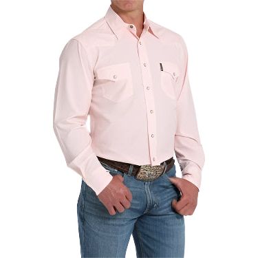 Men's Cinch Geometric Print Snap Shirt - Pink MTW1303087 - Crazy House Western Wear