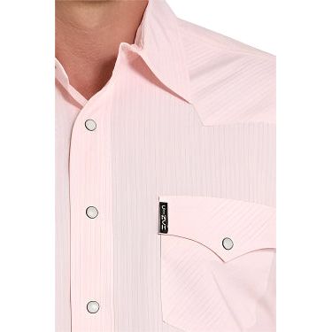 Men's Cinch Geometric Print Snap Shirt - Pink MTW1303087 - Crazy House Western Wear