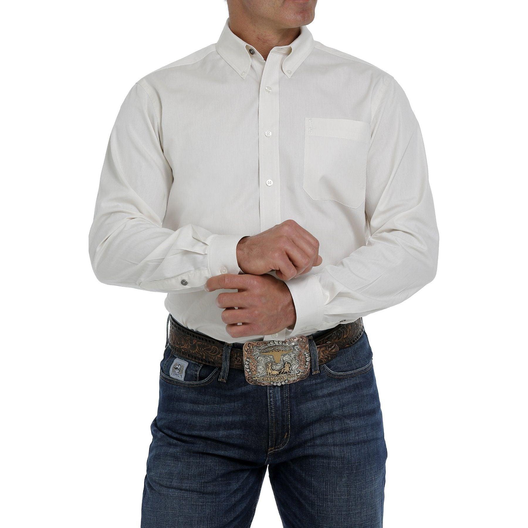 Men's Cinch Cream Button-Down Western Shirt MTW1347020 - Crazy House Western Wear