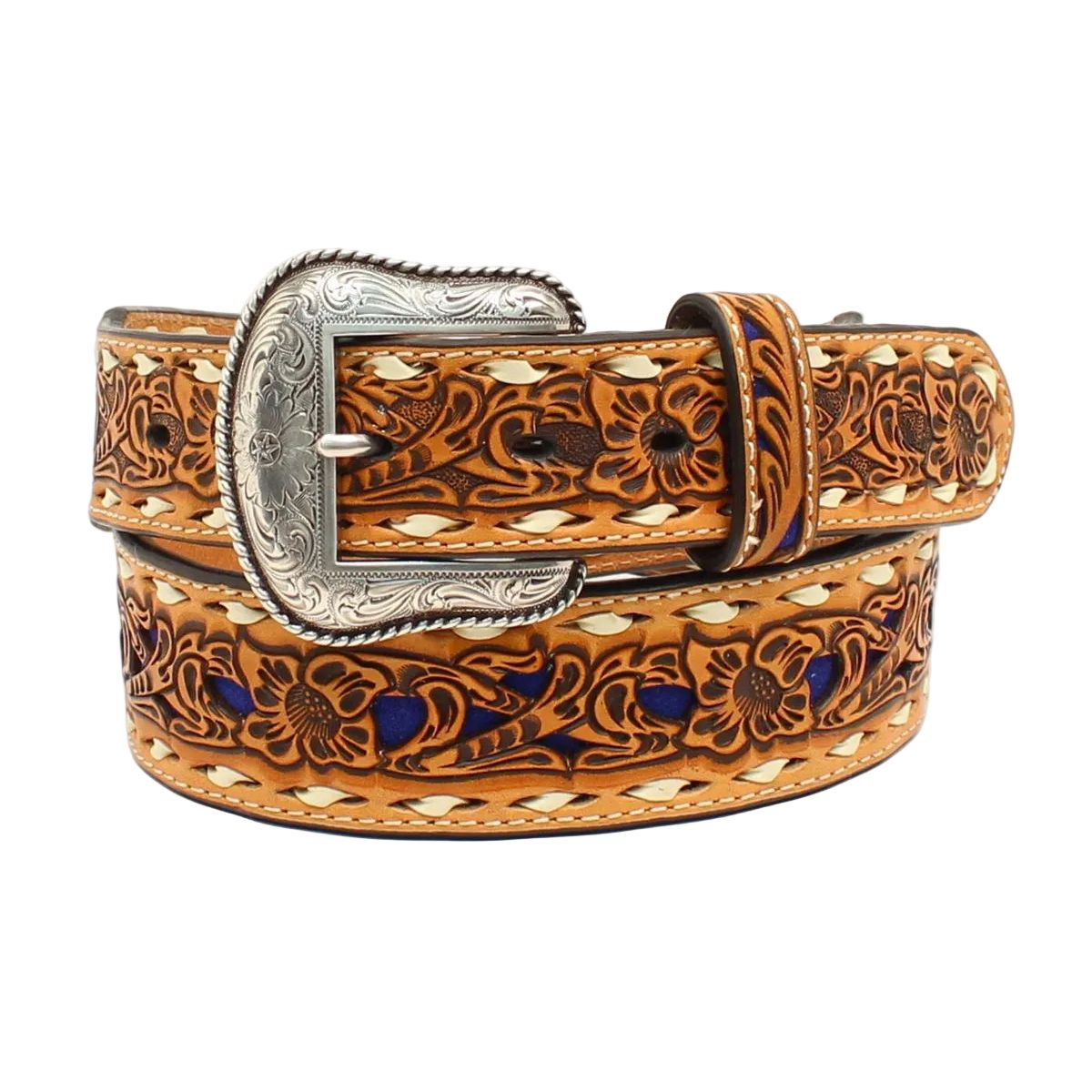 Men's Nocona Tan with Blue Accent Leather Belt N2498727