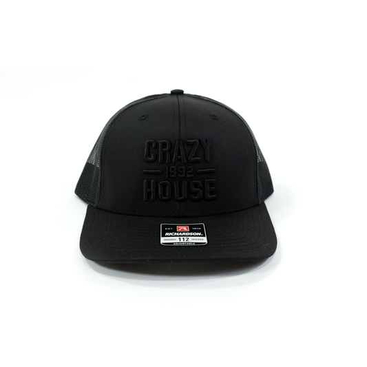 Crazy House Black on Black Snapback Cap