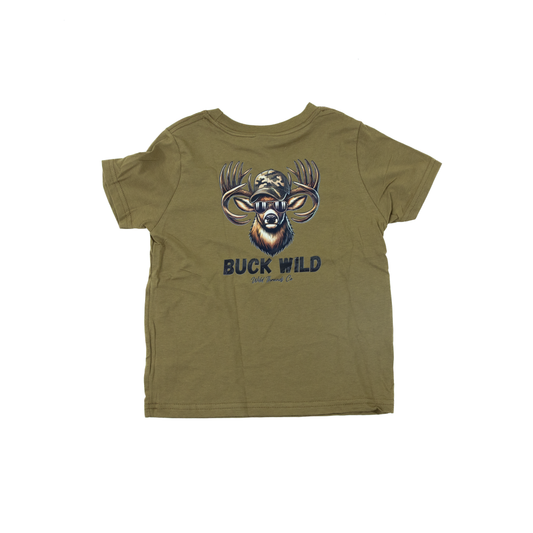 Youth "Buck Wild Tee" Green T-shirt