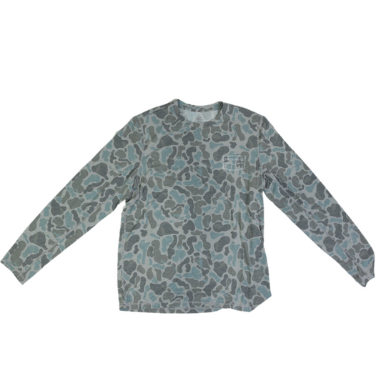 Men's Huk Long Sleeve Blue Camo Shirt H1200716-013