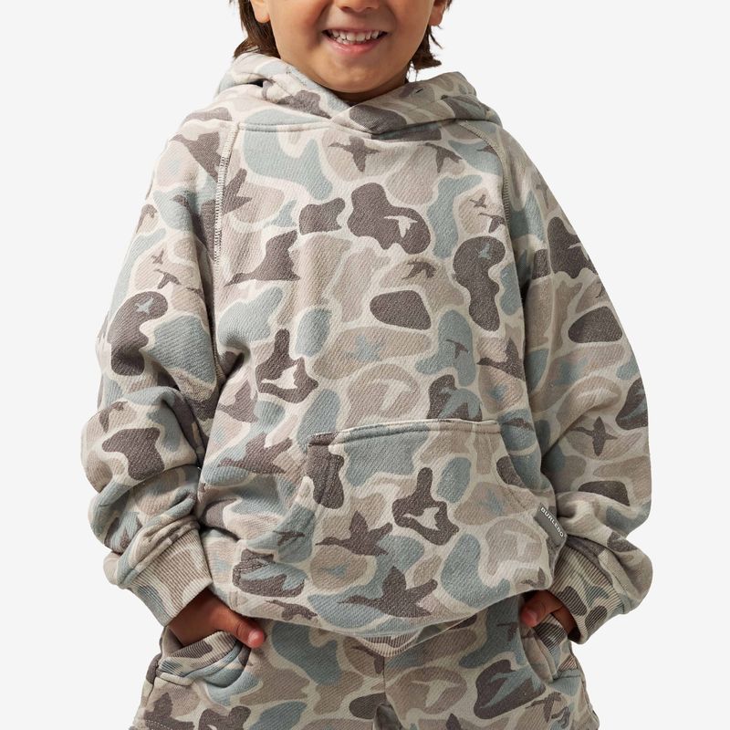 Burlebo Boy's Mallard Mayhem Camo Vintage Washed Hoodie Y-VWFH-MMAYC