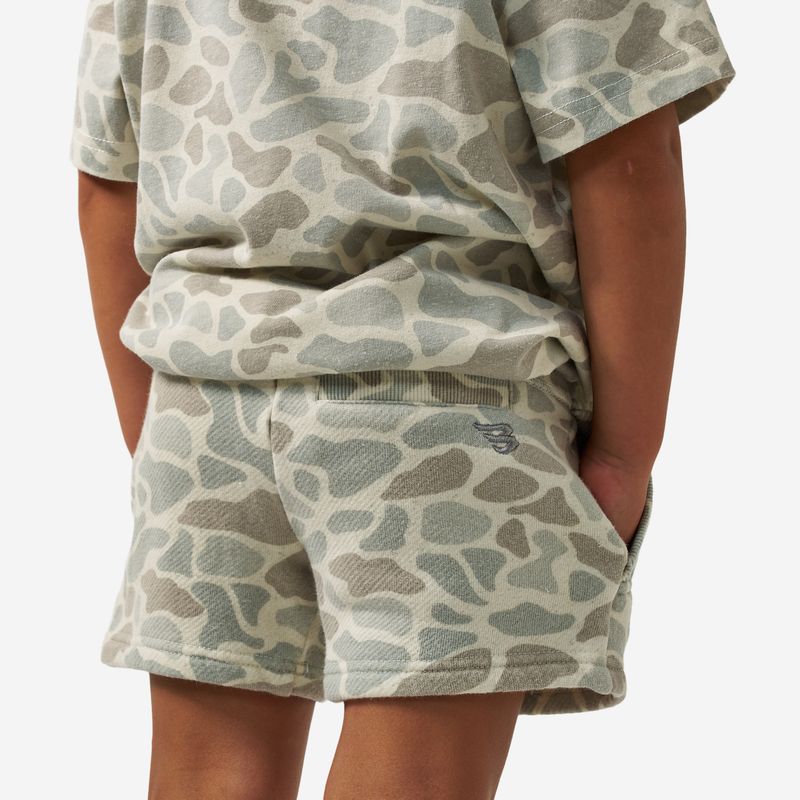 Burlebo Boy's Classic Deer Camo Vintage Washed Shorts Y-VWSTS-CDC