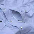 Men's Poncho "The Padre" Blue Short Sleeve Regular Fit Pearl Snap Shirt
