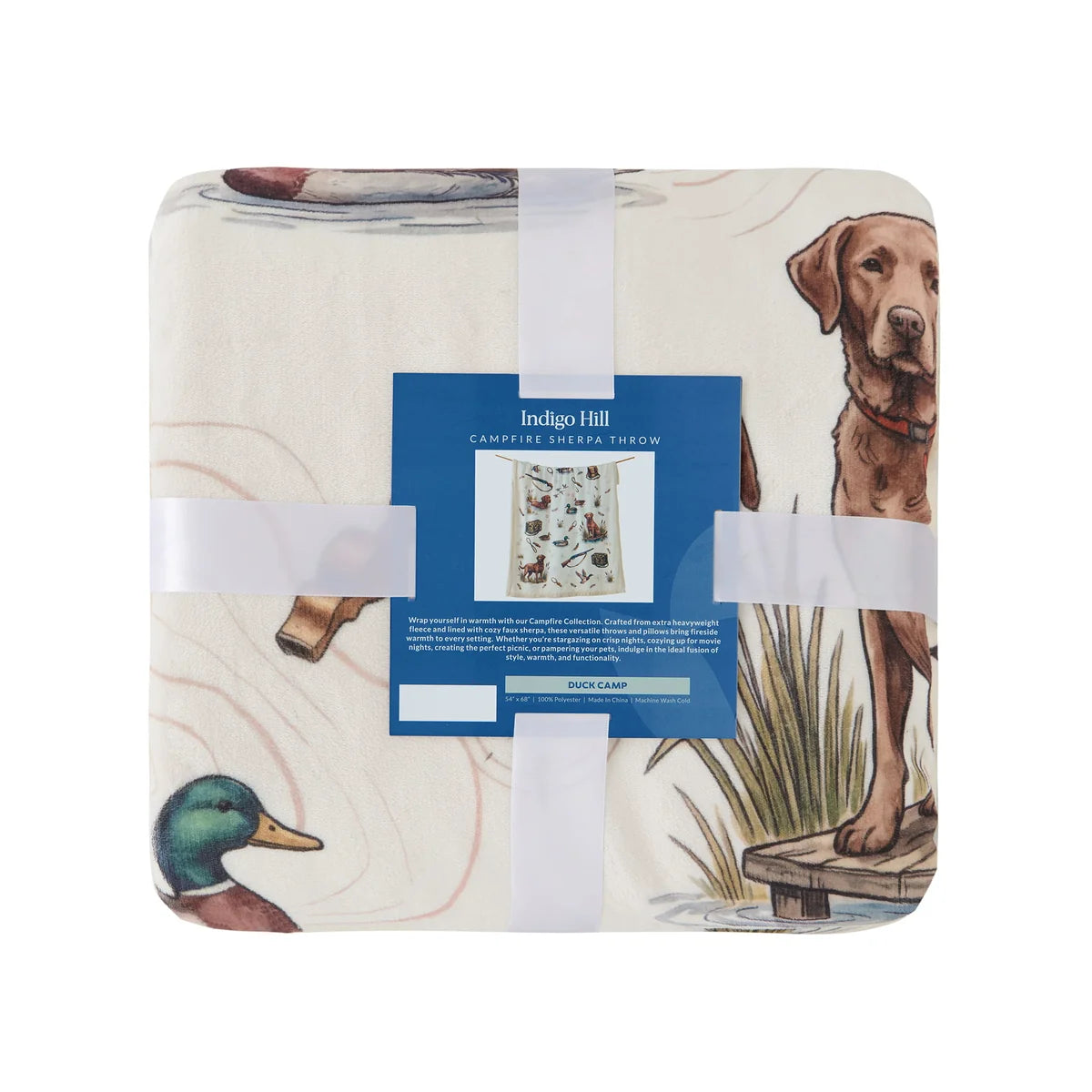 HiEnd Duck Camp Campfire Sherpa Throw Blanket CF2693TH-OS-OC