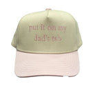 Girl's Youth Cream/Light Pink Put it On My Dads Tab Cap TF-81132T-TAN/PNK