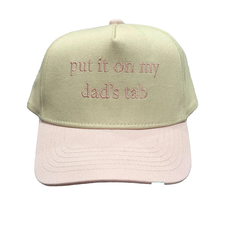 Girl's Youth Cream/Light Pink Put it On My Dads Tab Cap TF-81132T-TAN/PNK