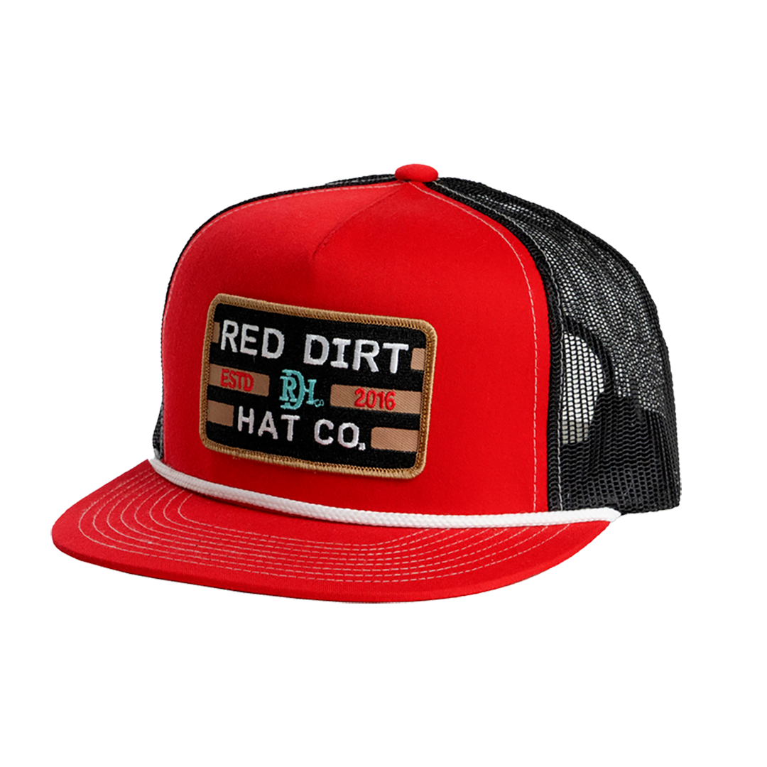 Men's Red Dirt Hat Co Red/Black Cap RDHC-501 - Crazy House Western Wear