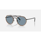 Ray-Ban Circle Polished Black Frame Sunglasses with Blue Lenses 0RB3765-9279R553