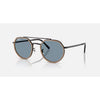 Ray-Ban Circle Polished Black Frame Sunglasses with Blue Lenses 0RB3765-9279R553