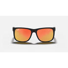 Ray-Ban Matte Black and Red Mirror Justin Sunglasses 0RB4165-622/6Q55