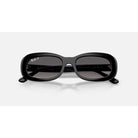 Ray-Ban Polished Black Oval Sunglasses with Gradient Gray Polarized Lenses 0RB2221-901-M356