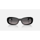 Ray-Ban Polished Black Oval Sunglasses with Gradient Gray Polarized Lenses 0RB2221-901-M356