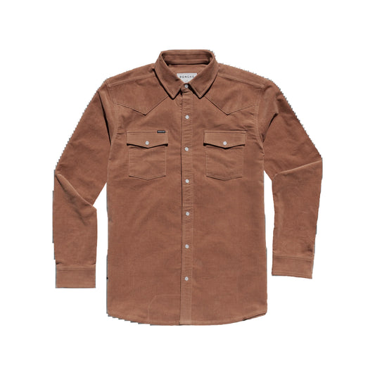 Men's Poncho "The Red Bud" Long Sleeve Snap Shirt