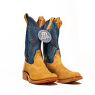 Rios Tan Newman with 13" Blue Deercow Top - Crazy House Western Wear