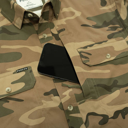 Men's Poncho "The Cordoba" Button Up Short Sleeve Shirt 