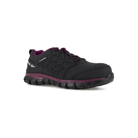 Reebok Women's Black and Plum Sublite Cushion Work Composite Toe Athletic RB492 - Crazy House Western Wear