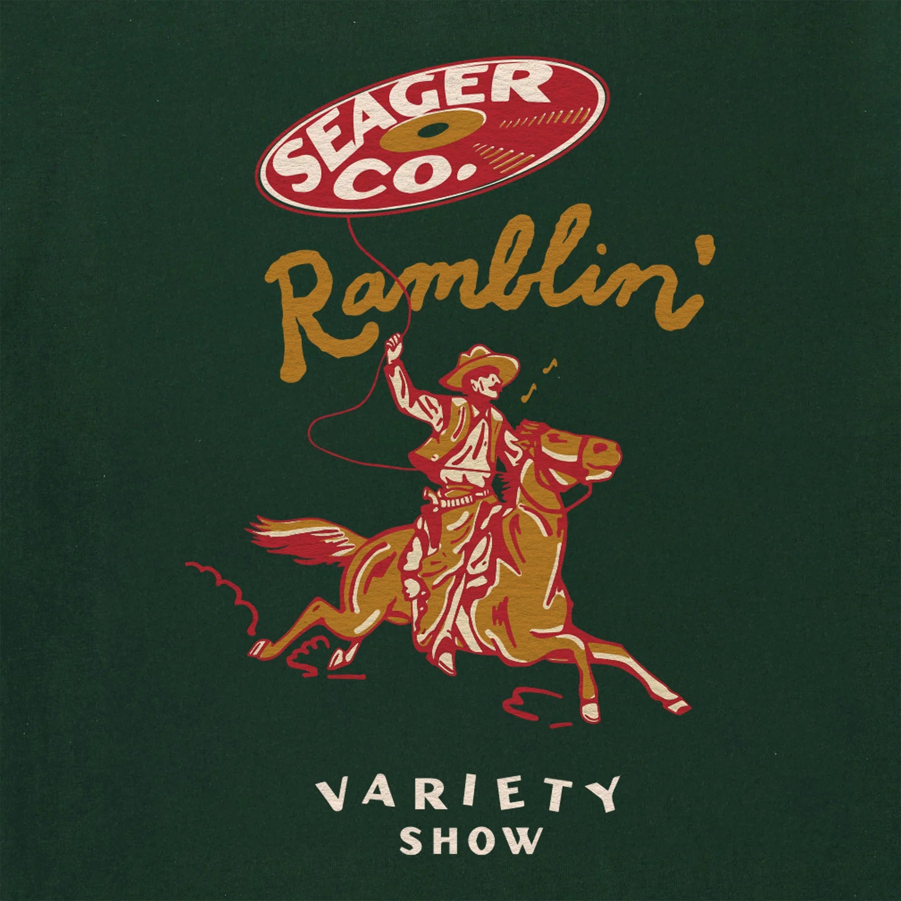 Men's Seager Ramblin' Variety Show Tee MTSP25RAMGRN - Crazy House Western Wear
