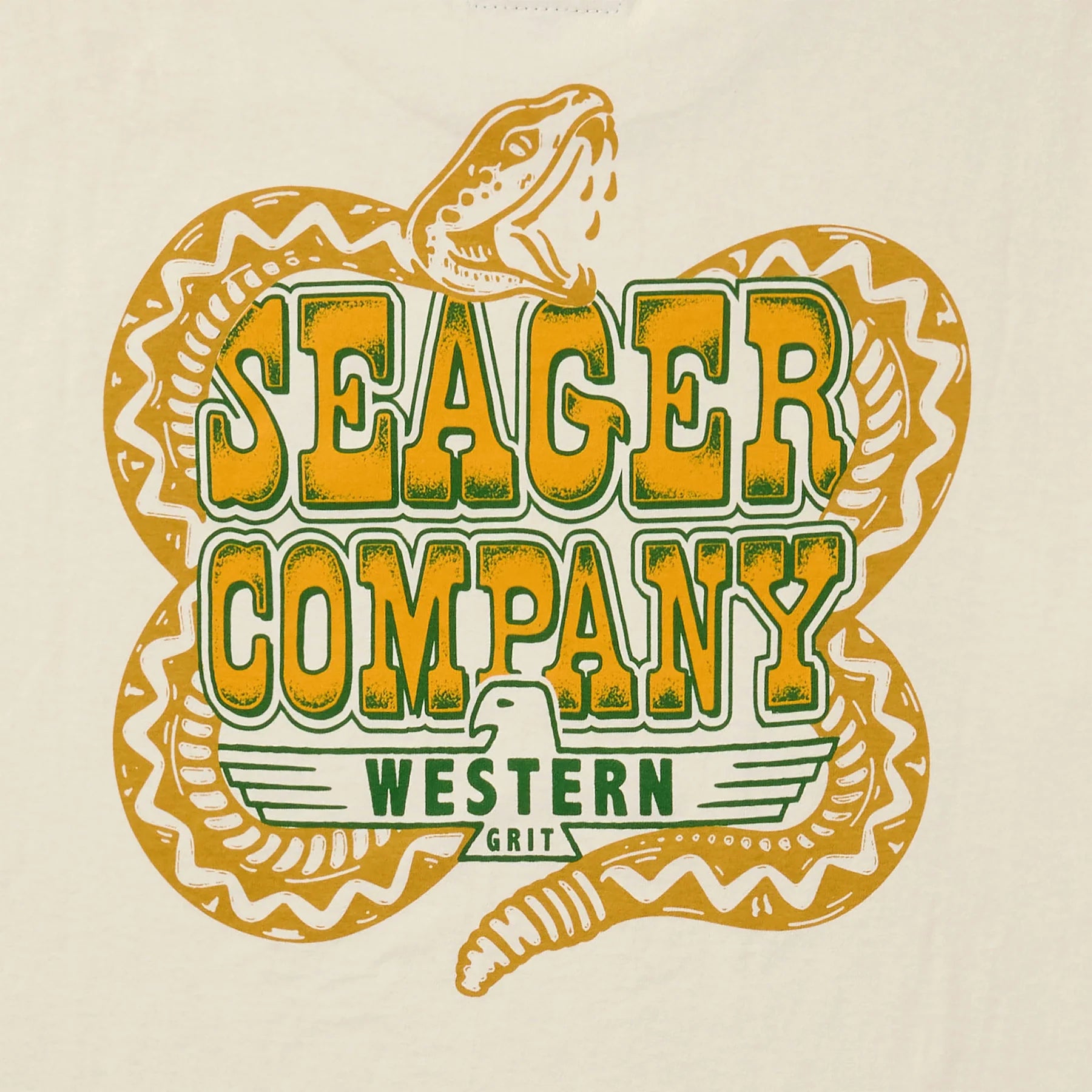 Men's Seager Rattler Tee MTSP25TRATTWHT - Crazy House Western Wear