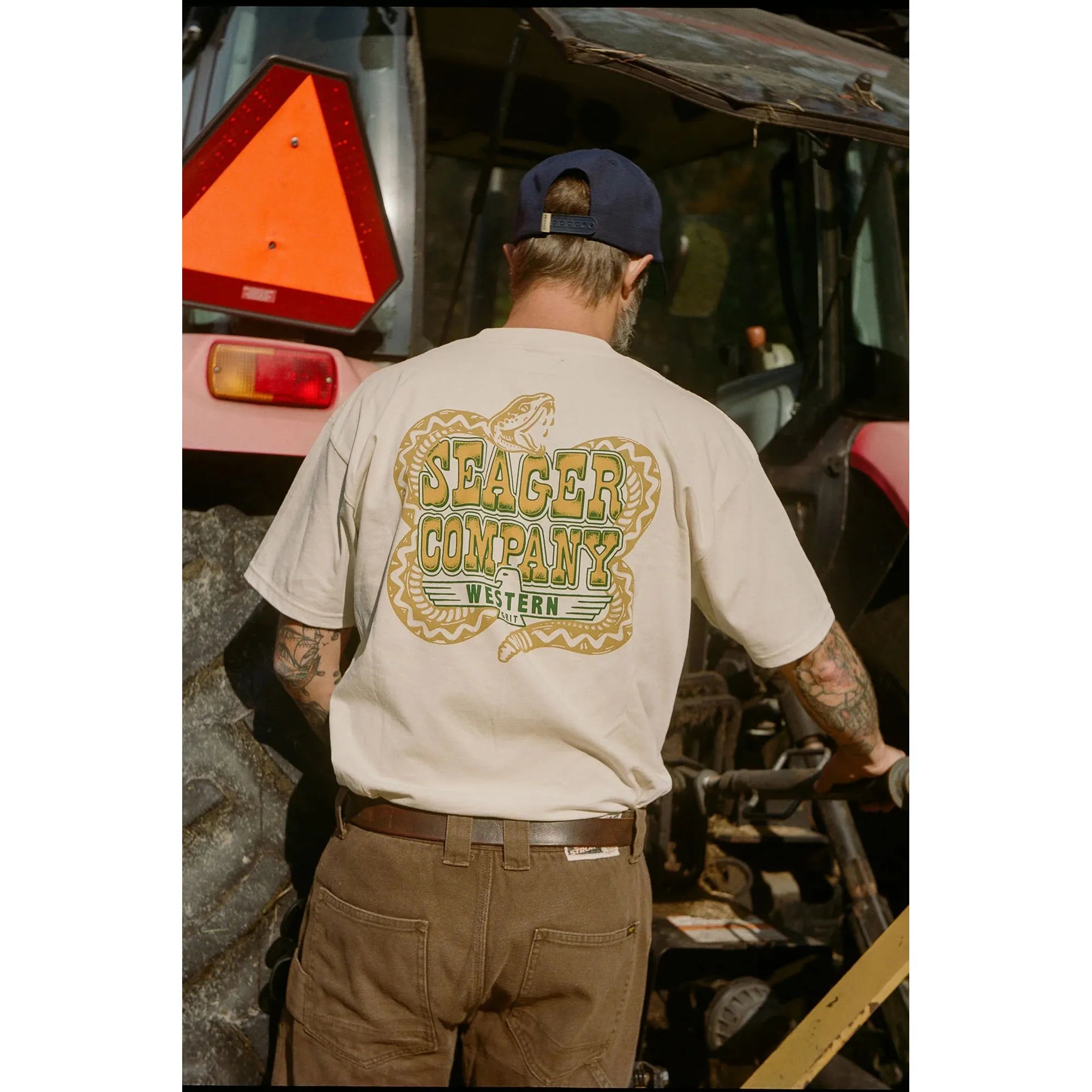 Men's Seager Rattler Tee MTSP25TRATTWHT - Crazy House Western Wear