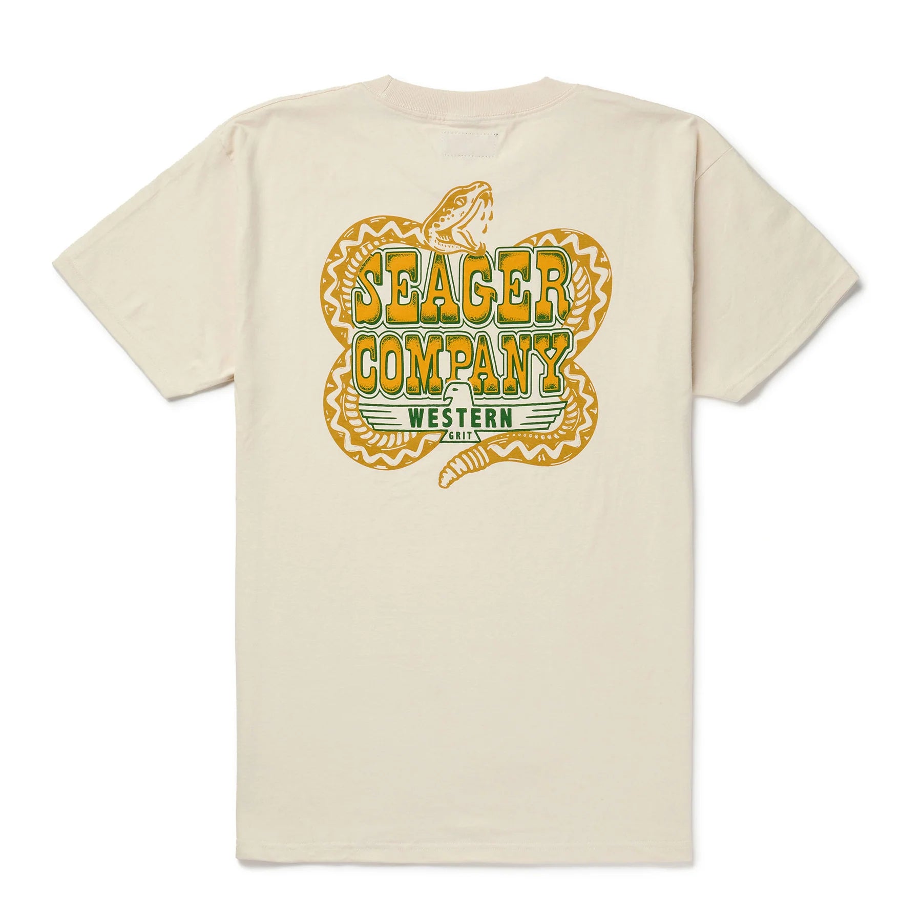 Men's Seager Rattler Tee MTSP25TRATTWHT - Crazy House Western Wear