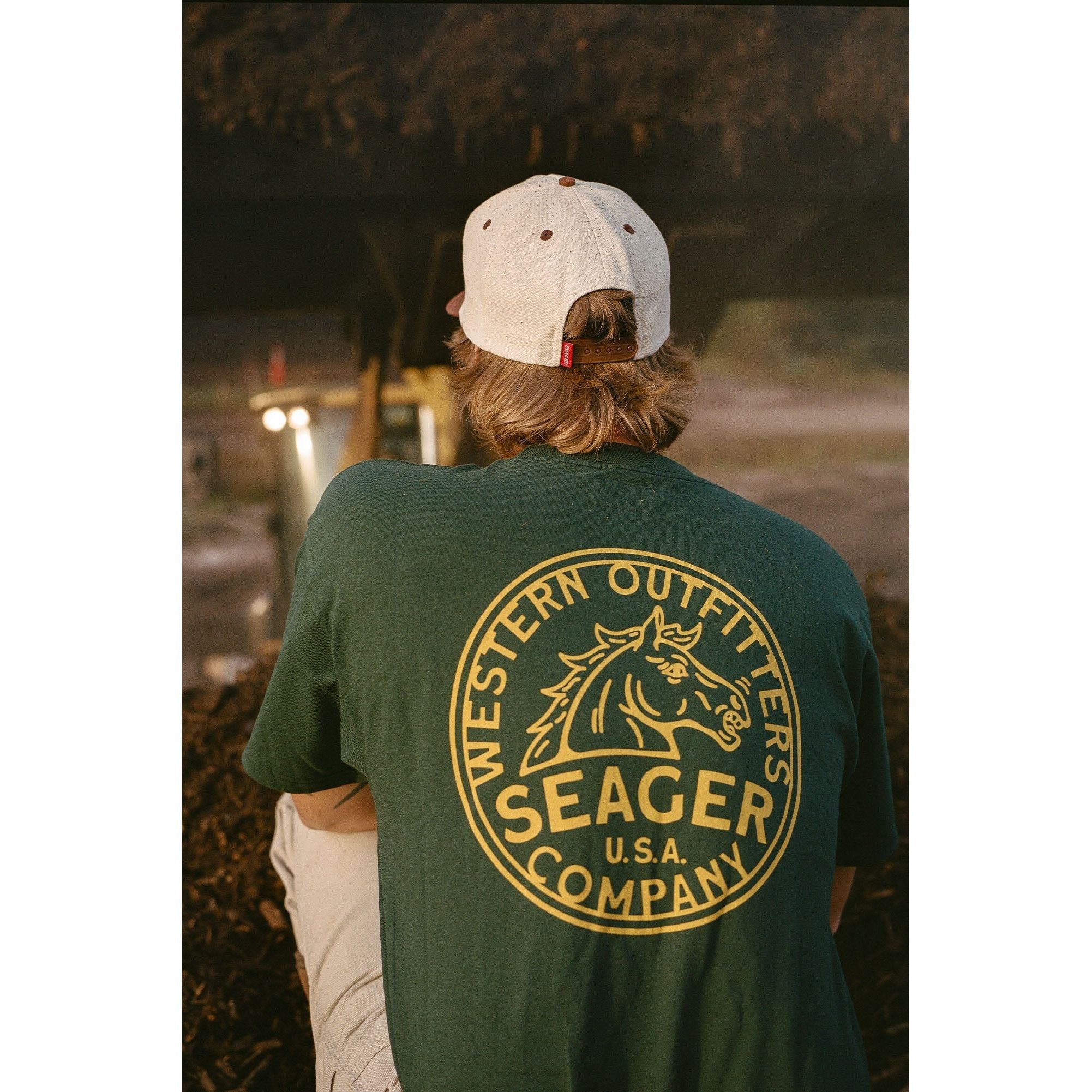 Men's Seager Stang Tee MTSP25STANGGRN - Crazy House Western Wear