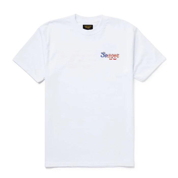 Men's Seager USA Russ Tee White MTSU25USARUSSWHT - Crazy House Western Wear