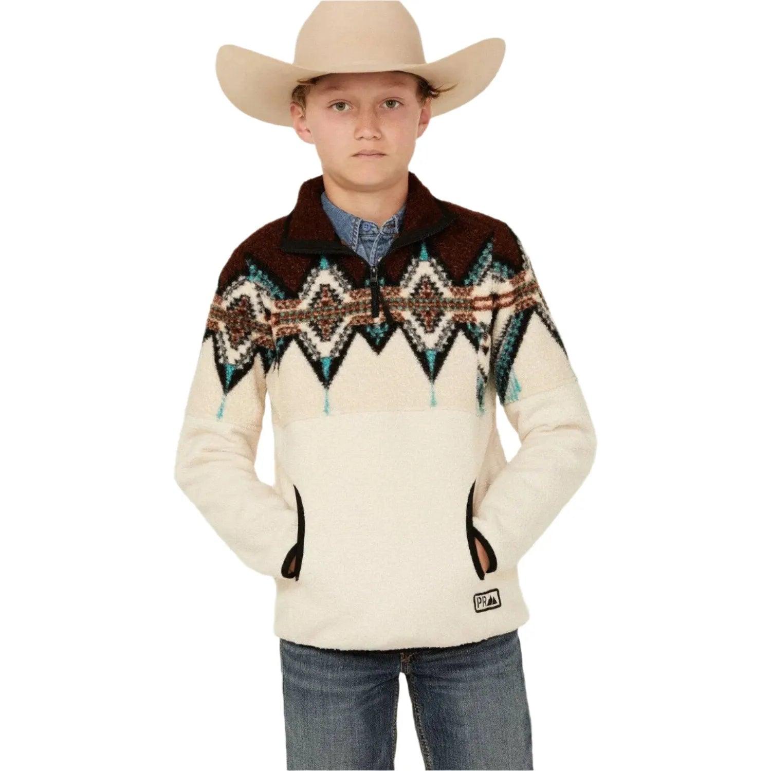 Powder River Outfitters Southwestern Print Sherpa Pullover - Crazy House Western Wear