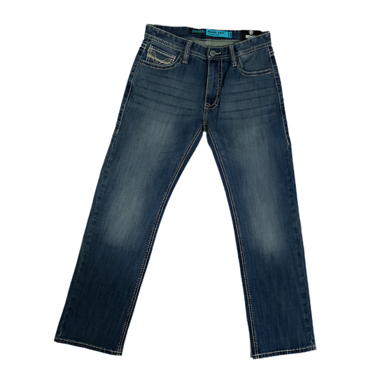 Men's Rock and Roll Denim Revolver Straight Boot Cut Jeans BM1RD07366