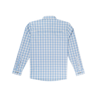 Men's Poncho Blue and White Plaid The Snake River Long Sleeve Button Up Shirt 