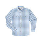 Men's Poncho Blue and White Plaid The Snake River Long Sleeve Button Up Shirt 