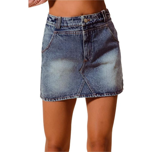 So Me Washed Denim Mini Skirt