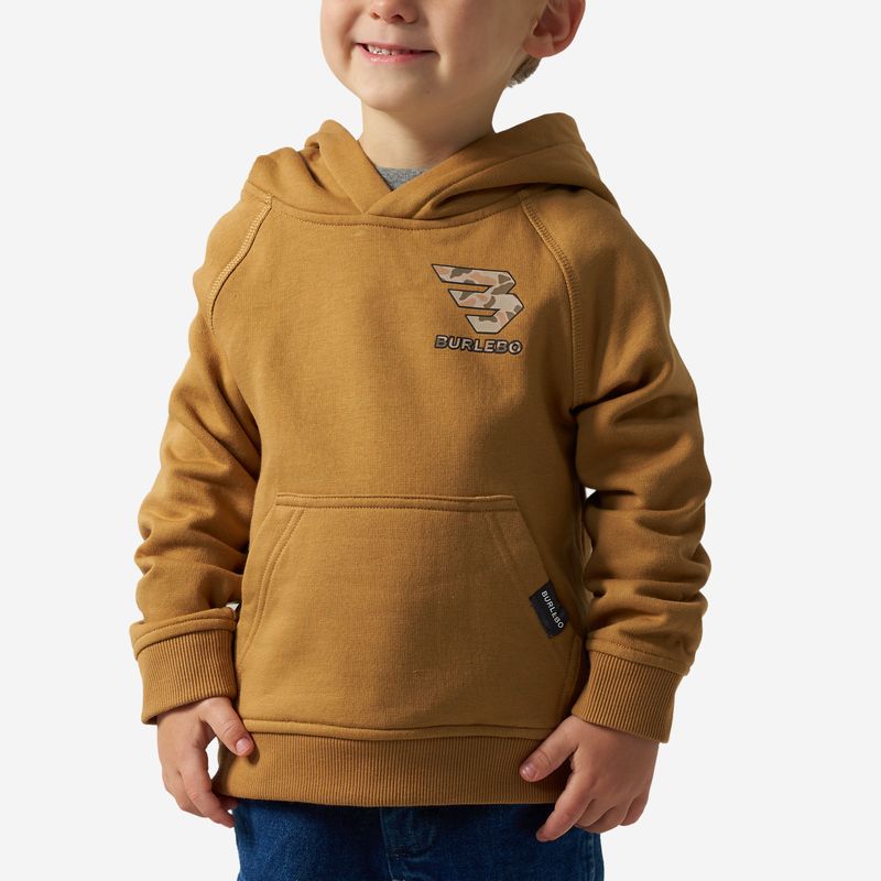 Burlebo Boy's Light Brown Mallard Camo Dog Fleece Hoodie Y-FH-MCD-LB