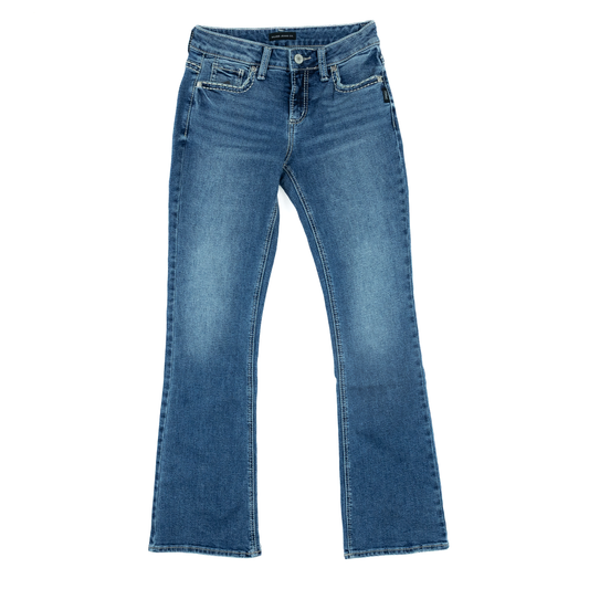 Women's Silver Elyse Mid Rise Bootcut Jeans L03719STA366