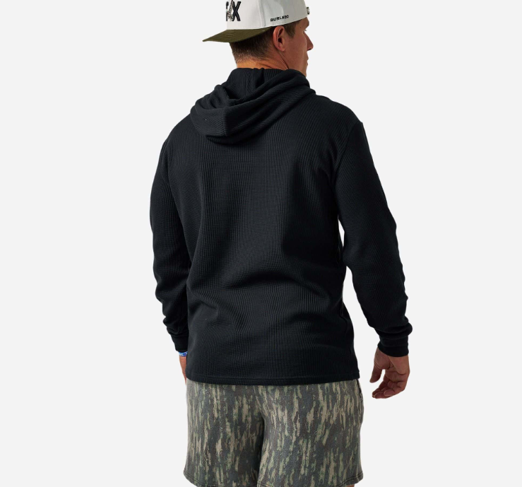 Burlebo Men's Black Thermal Hoodie TH-BLK