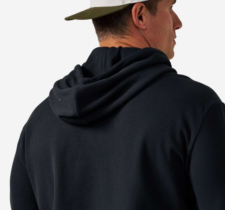 Burlebo Men's Black Thermal Hoodie TH-BLK