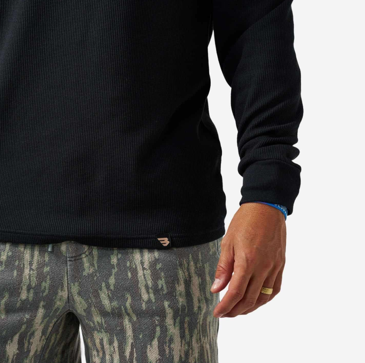 Burlebo Men's Black Thermal Hoodie TH-BLK
