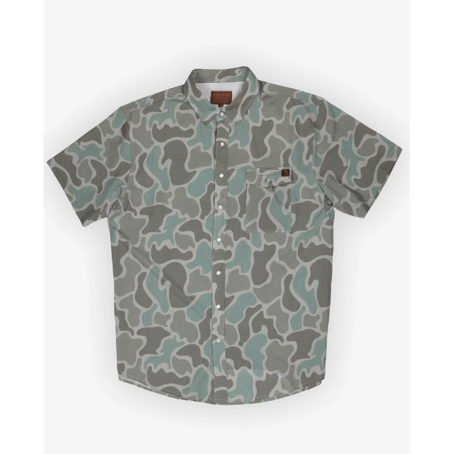 Men's High Creek Short Sleeve The Cole Camo Button Up Shirt 
