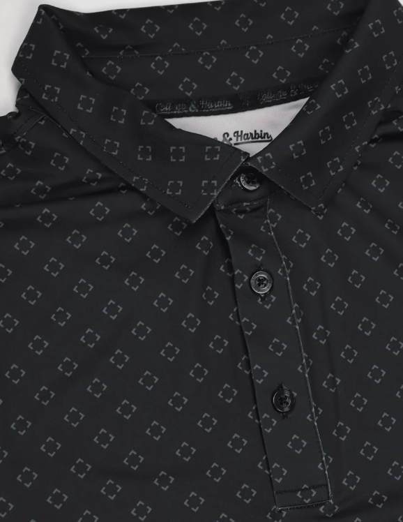 High Creek Men's The Quad Printed Polo CHPP0125-BLACK