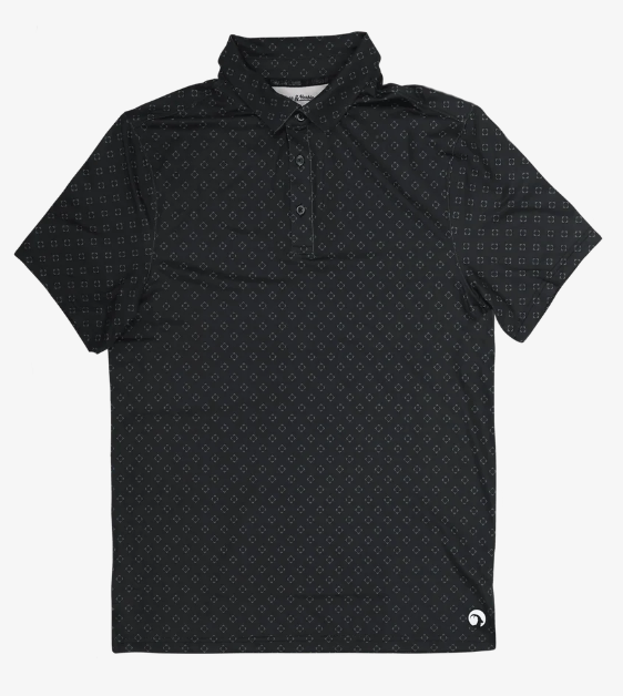 High Creek Men's The Quad Printed Polo CHPP0125-BLACK
