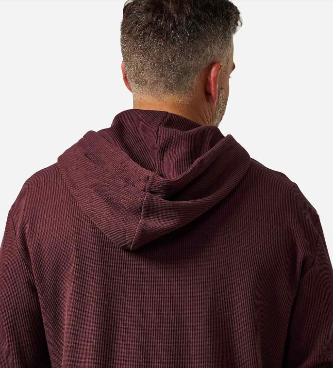 Burlebo Men's Maroon Thermal Hoodie TH-MAR