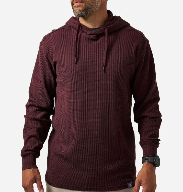 Burlebo Men's Maroon Thermal Hoodie TH-MAR