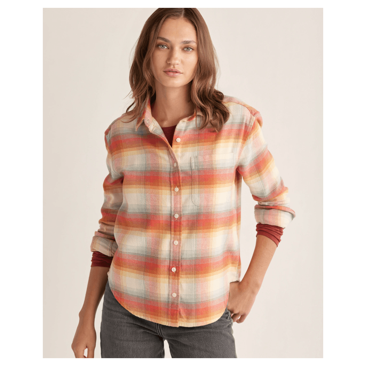 Women's Pendleton Plaid Boyfriend Double Brushed Flannel Shirt TM530-69906 - Crazy House Western Wear