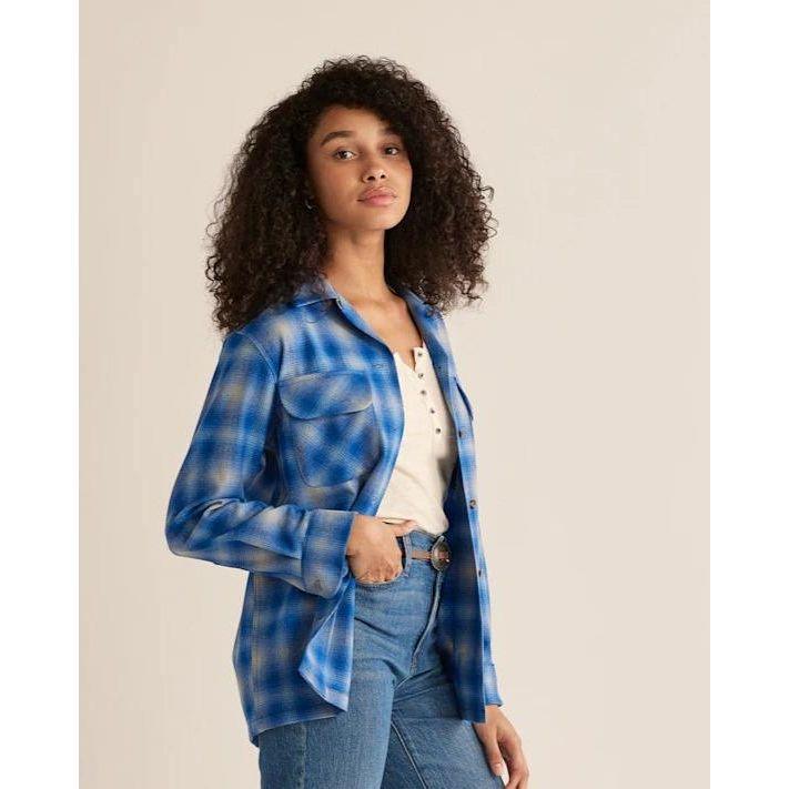 Women's Pendleton Plaid Boyfriend Double Brushed Flannel Shirt TM530-69905 - Crazy House Western Wear