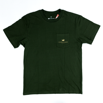 Men's Southern Marsh Eight Point Dark Olive Tee A8PT-DLV